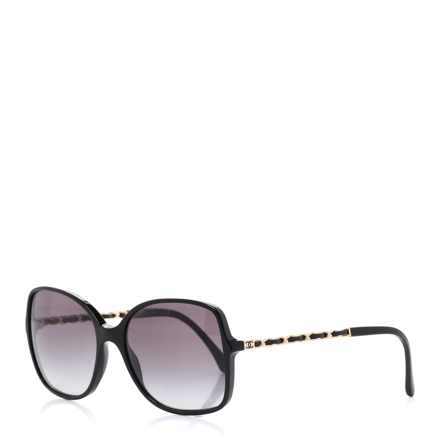 Lambskin Square Chain Sunglasses 5210-Q Black