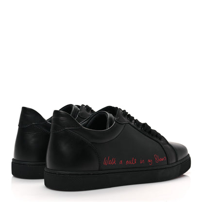 Christian Louboutin Calfskin Vieira Walk Flat Sneakers 38.5 Black 4 of 7