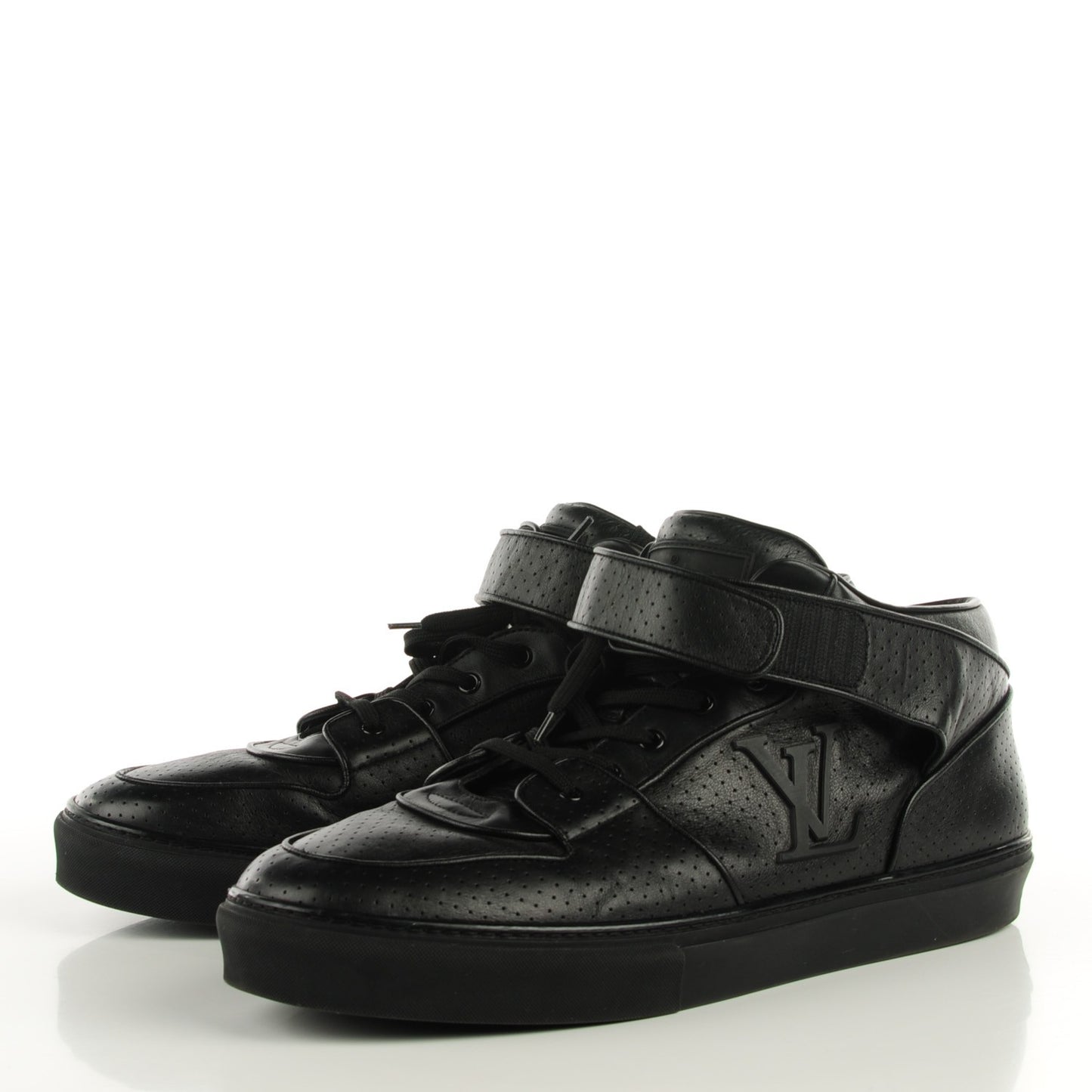 Perforated Leather Acapulco Mens Sneakers 14 Black