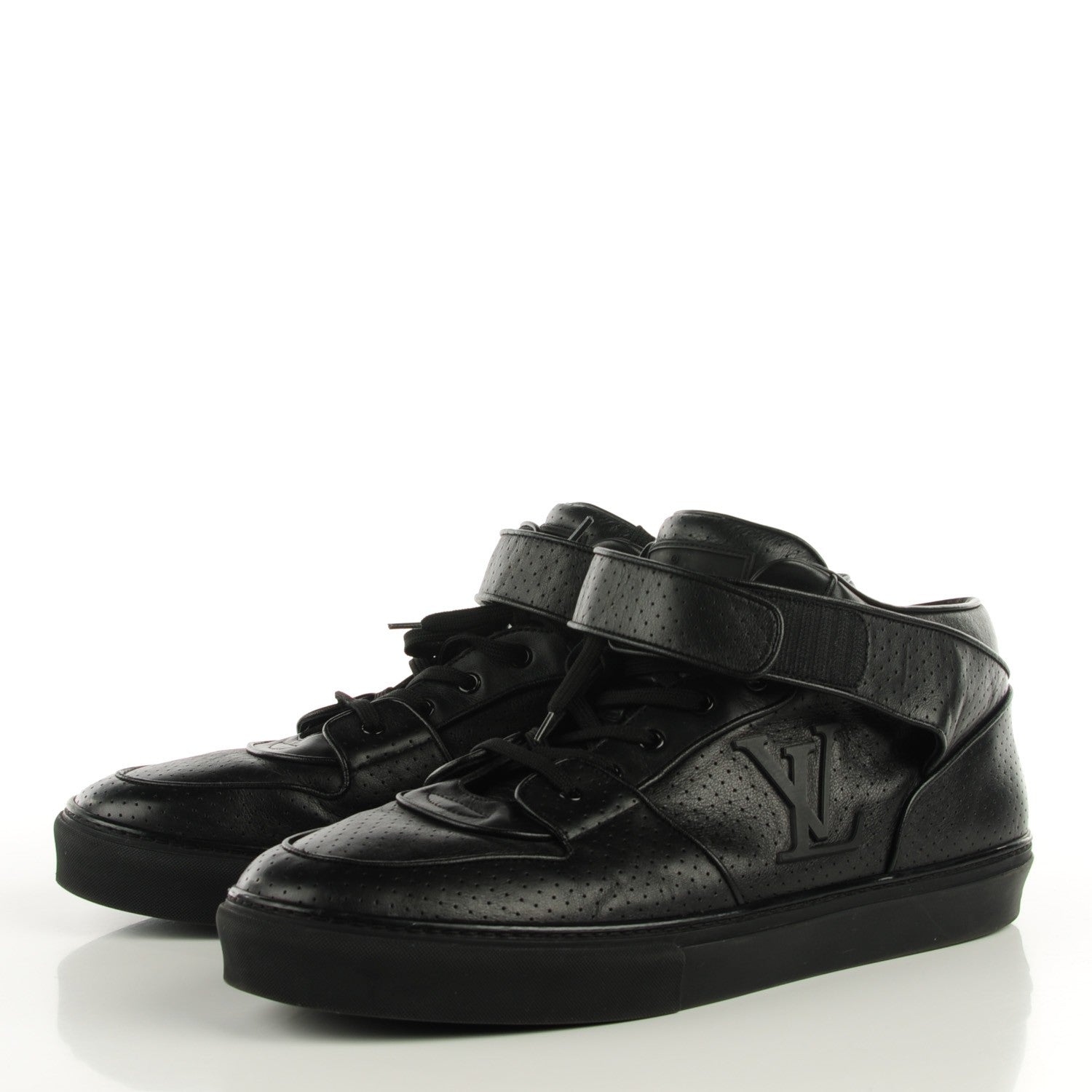 Louis Vuitton Perforated Leather Acapulco Mens Sneakers 14 Black 3 of 8