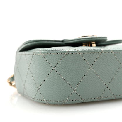 Chanel Caviar Quilted Mini Clutch With Chain Light Green 10 of 11