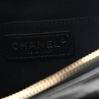 Chanel Crumpled Glazed Lambskin Quilted Waist Bag Fanny Pack Black 6 of 10
