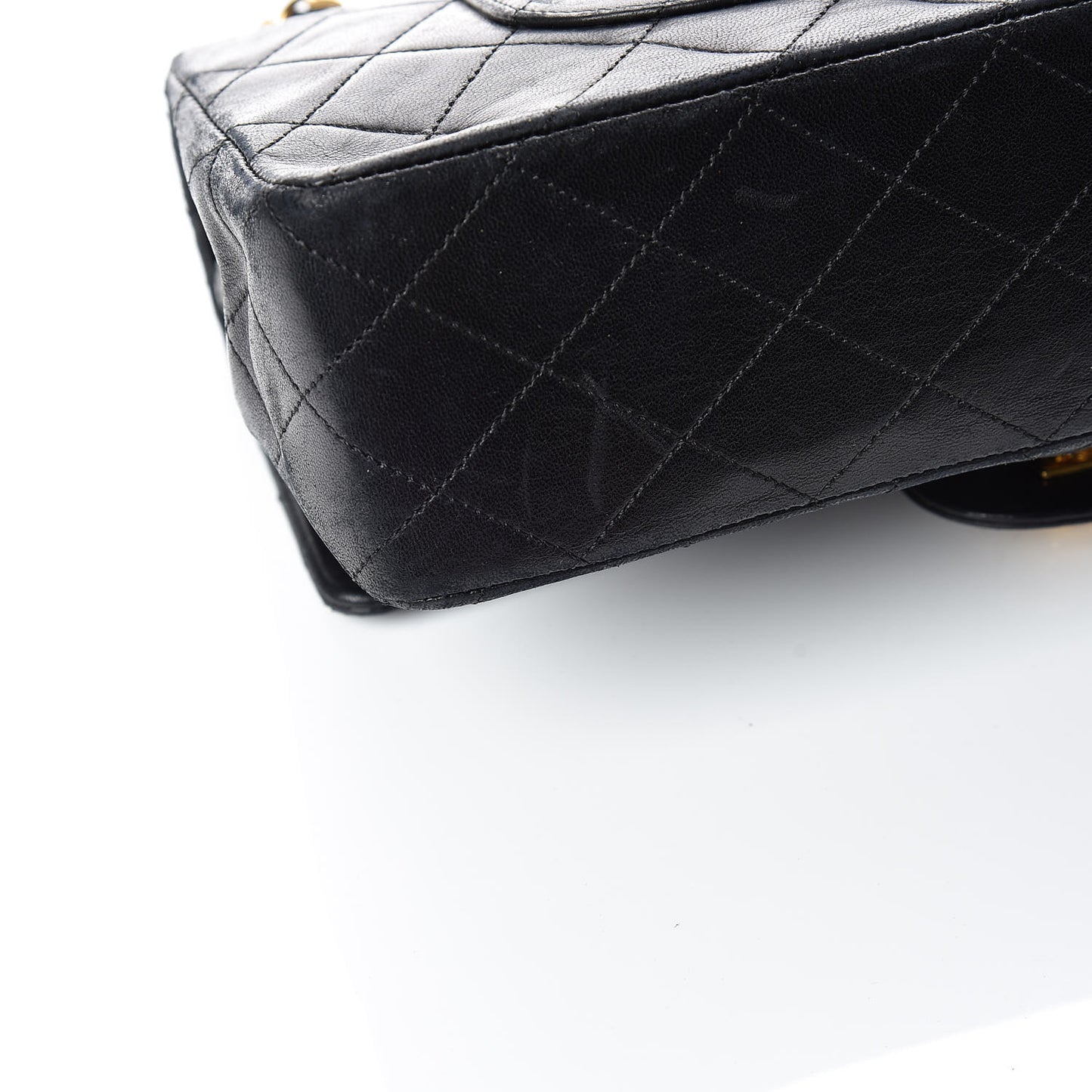 Lambskin Quilted Medium Double Flap Black