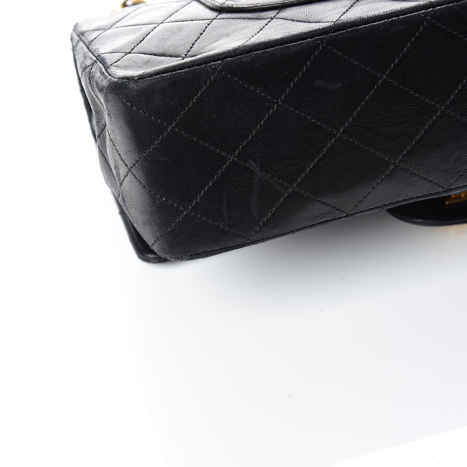 Chanel Lambskin Quilted Medium Double Flap Black 17 of 19