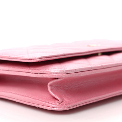 Chanel Cloudy Pearly Goatskin Quilted Wallet on Chain WOC Light Pink 9 of 11