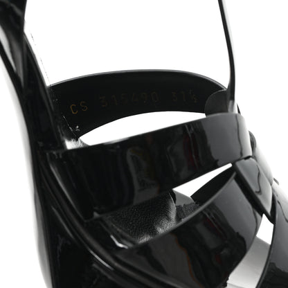 Saint Laurent Patent Tribute 75 Platform Sandals 37.5 Black 9 of 10