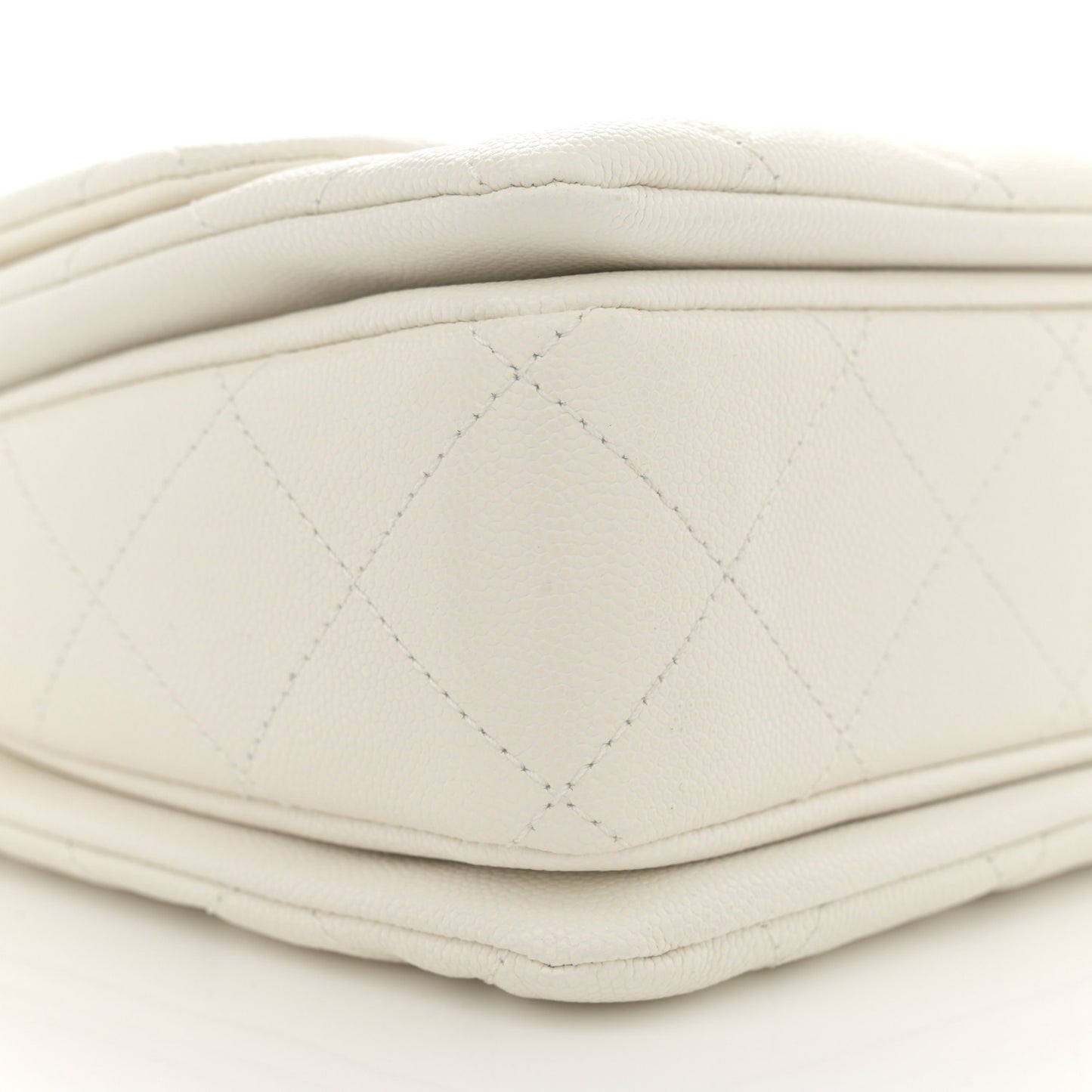 Caviar Quilted Coco First Flap White
