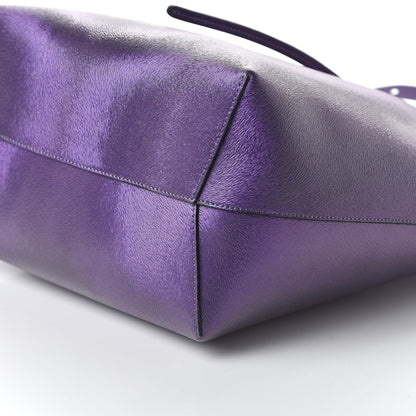 Mansur Gavriel Metallic Calfskin Bucket Bag Purple 7 of 9