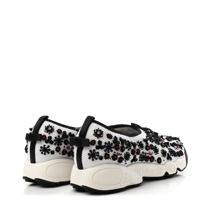 Christian Dior Technical Canvas Embellished Dior Fusion Sneakers 36.5 White Black 4 of 4