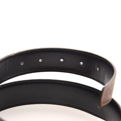 Hermes Box Togo 32mm Guilloche H Belt 85 Black Gold 3 of 5
