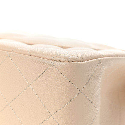 Chanel Caviar Quilted Jumbo Double Flap Beige 12 of 15