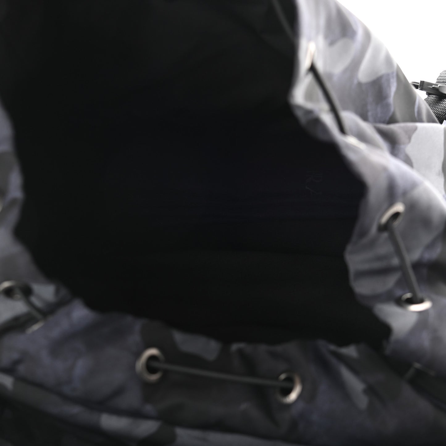 Tessuto Nylon Camouflage Print Double Buckle Backpack Fumo