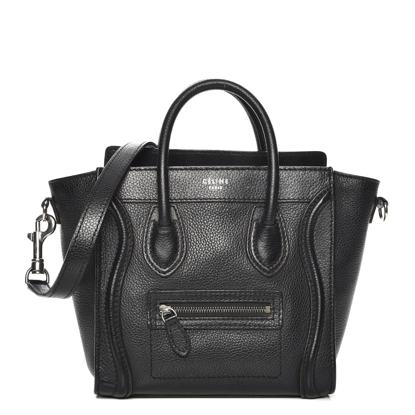Drummed Calfskin Nano Luggage Black