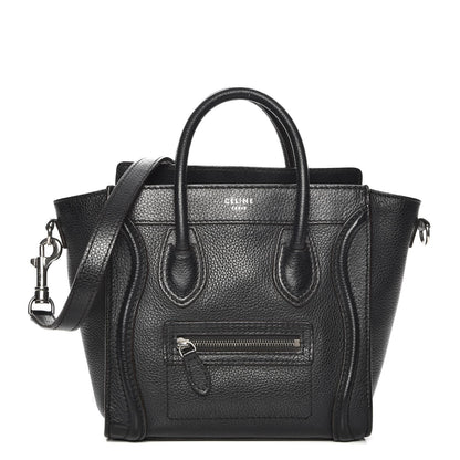 Celine Drummed Calfskin Nano Luggage Black 1 of 7