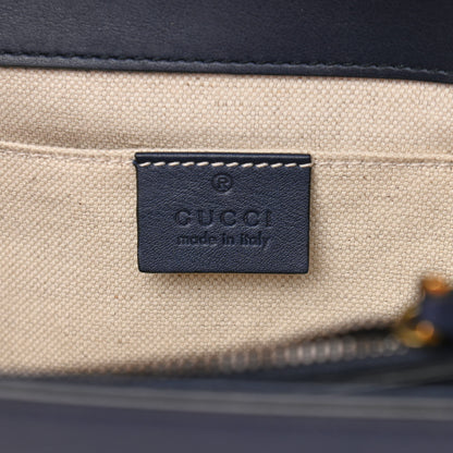 Gucci Calfskin Embroidered Riche Stripe Shoulder Bag Blue Red 5 of 12