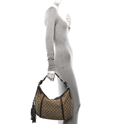 Gucci Monogram Medium Techno Horsebit Hobo Brown 2 of 10