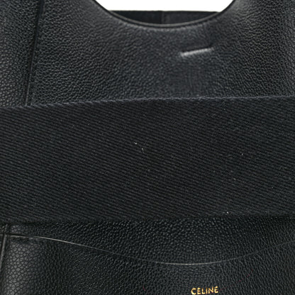 Celine Soft Grained Calfskin Sangle Bucket Bag Black 9 of 9