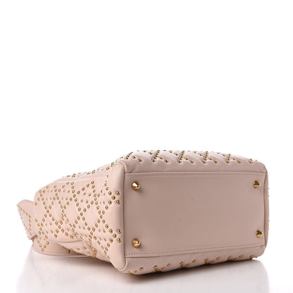 Christian Dior Calfskin Cannage Studded Medium Supple Lady Dior Light Pink 4 of 12