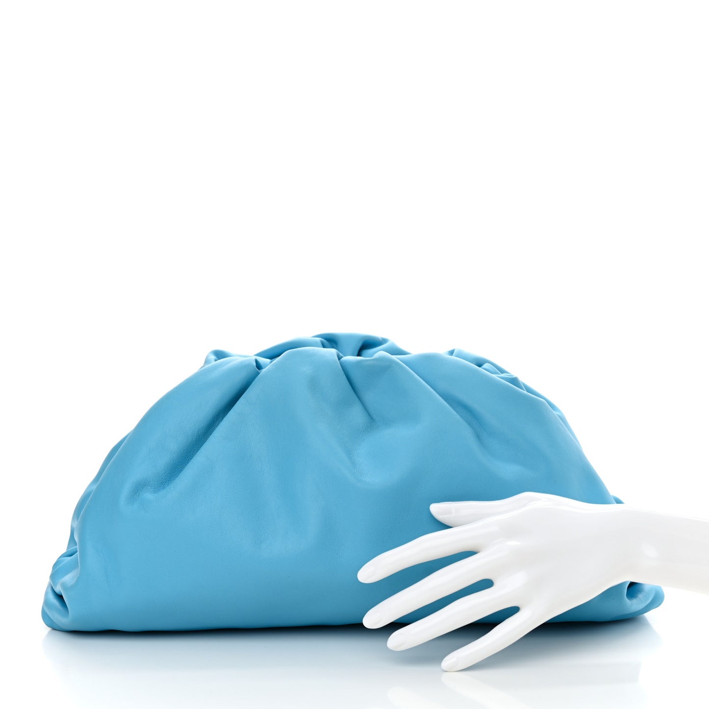 Smooth Butter Calf The Pouch Oversized Clutch Sky Blue