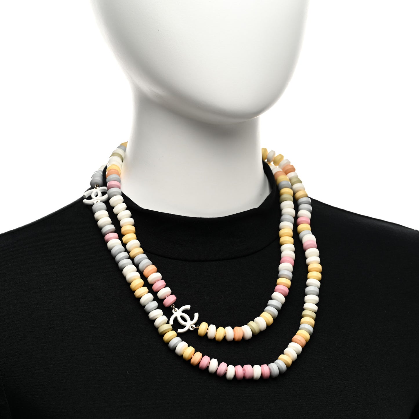 Candy CC Double Strand Necklace Multicolor