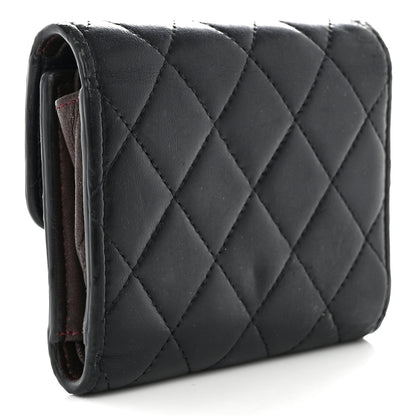 Chanel Lambskin Quilted Compact Flap Wallet Black 3 of 13