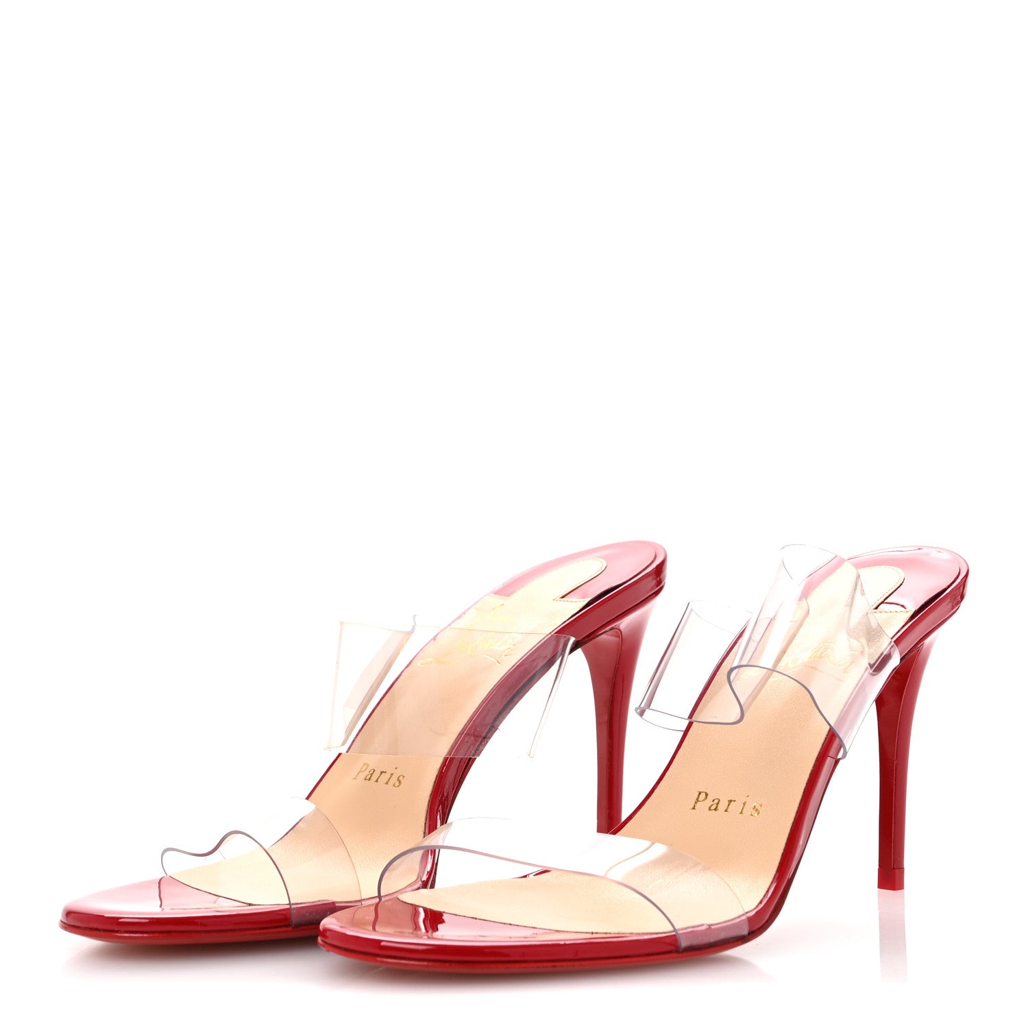 Christian Louboutin Patent PVC Just Nothing 85 Slide Sandals 35.5 Loubi 4 of 9