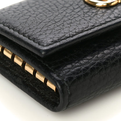 Gucci Pebbled Calfskin GG Marmont 6 Key Holder Black 5 of 9
