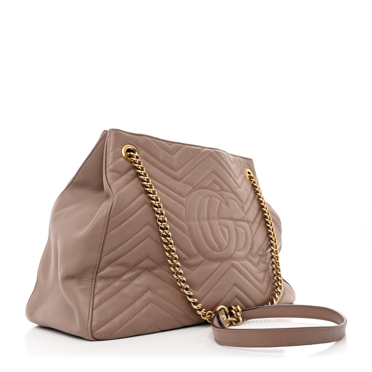 Gucci Calfskin Matelasse Medium GG Marmont Shoulder Tote Bag Porcelain Rose 3 of 11