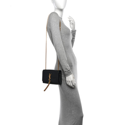 Saint Laurent Calfskin Small Classic Monogram Kate Tassel Satchel Black 2 of 13
