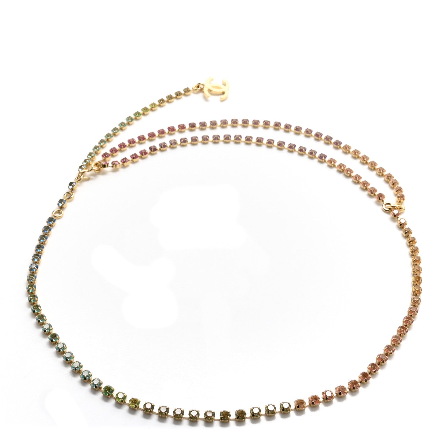 Chanel Metal Crystal CC Belt Gold Multicolor 2 of 3