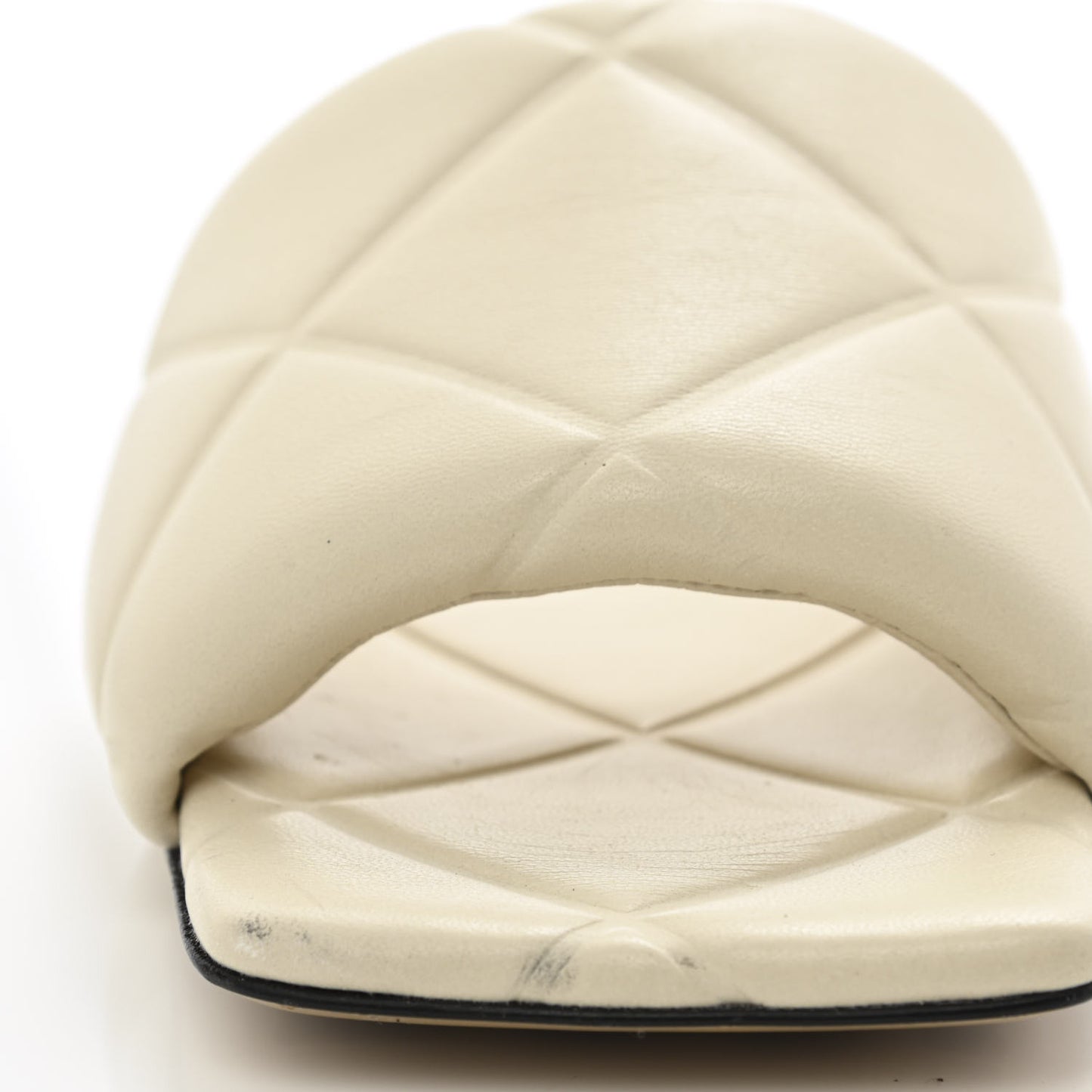 Nappa Quilted Rubber Lido Flat Sandals 36.5 Sea Salt
