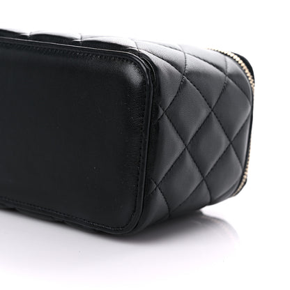 Chanel Lambskin Quilted Small Top Handle Vanity Case With Chain Black 9 of 11