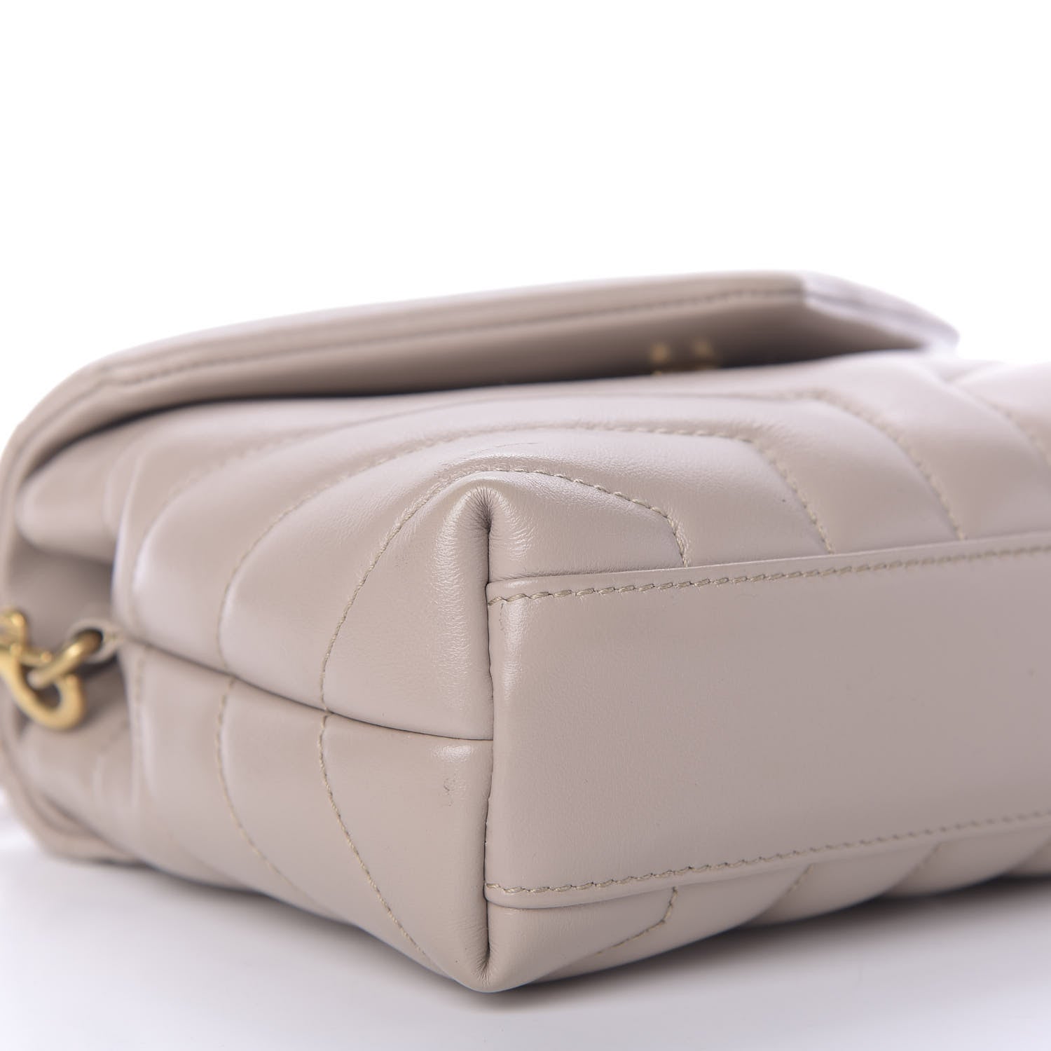 Saint Laurent Calfskin Y Quilted Monogram Toy Loulou Satchel Light Natural 6 of 8