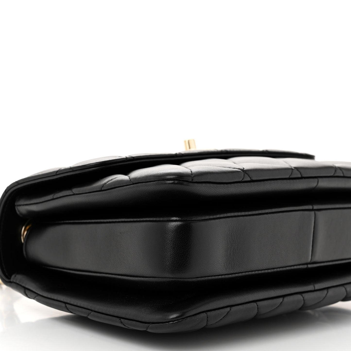 Lambskin Quilted Small Trendy CC Dual Handle Flap Bag Black