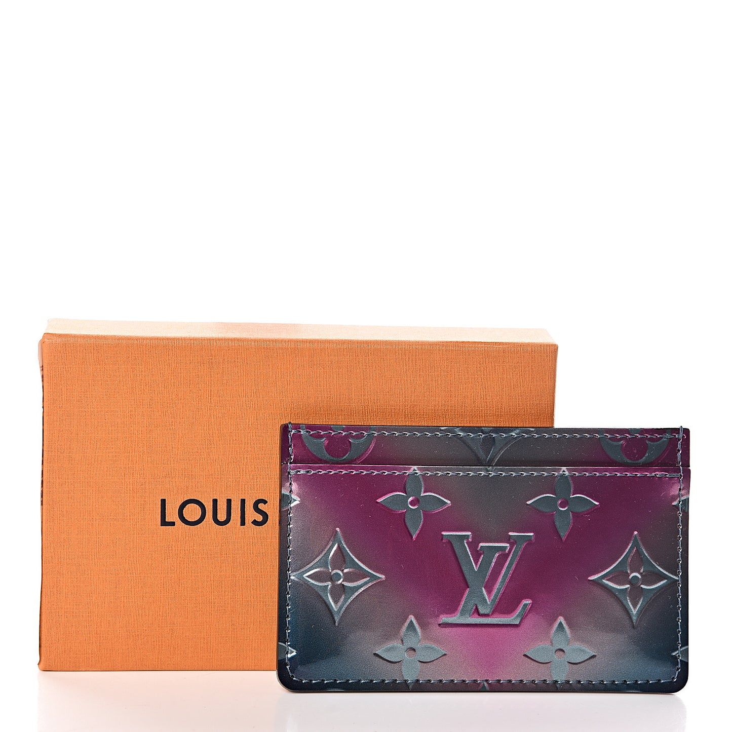 Metallic Vernis Card Holder Blue Pink