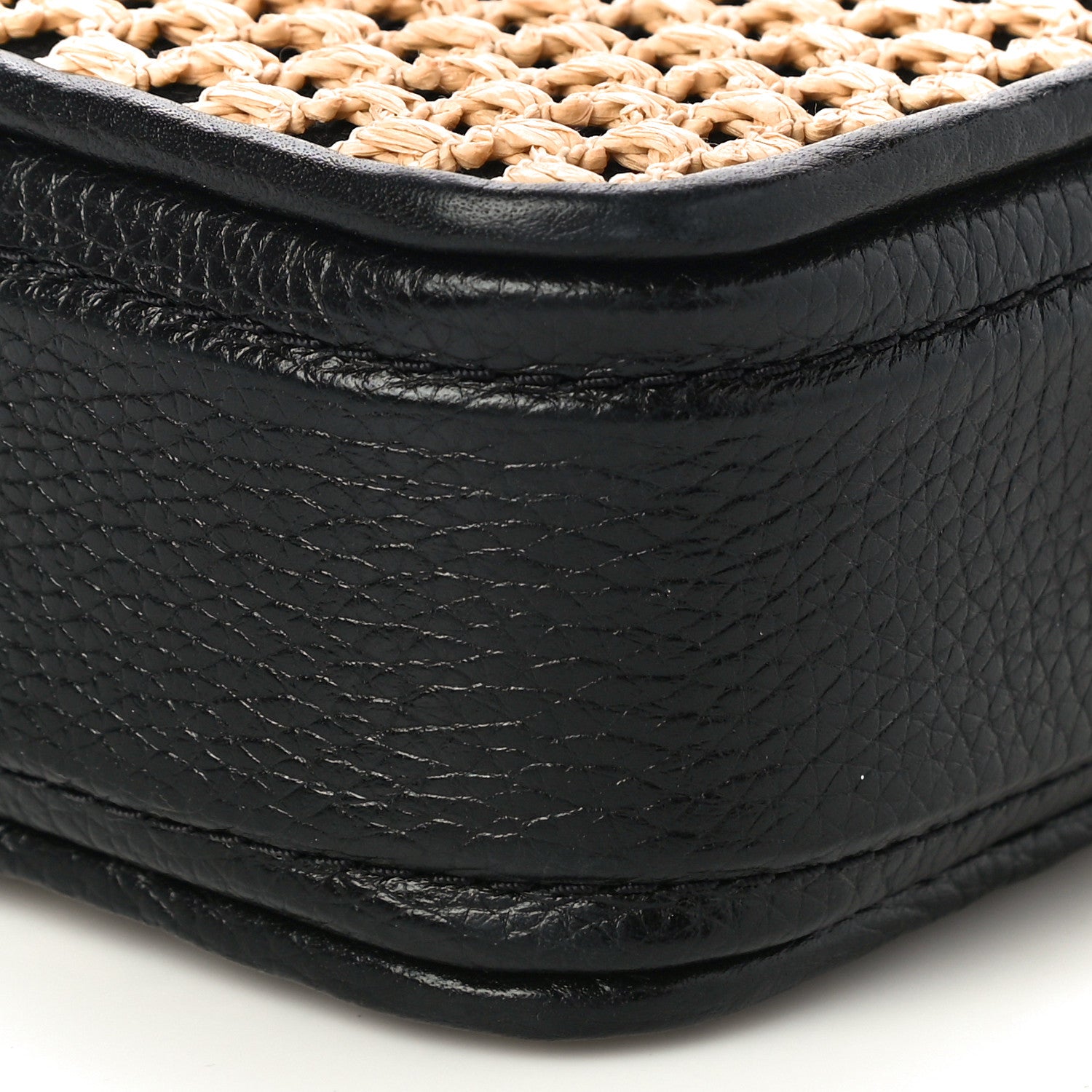 Marc Jacobs Calfskin Straw Small Snapshot Camera Bag Black 9 of 9