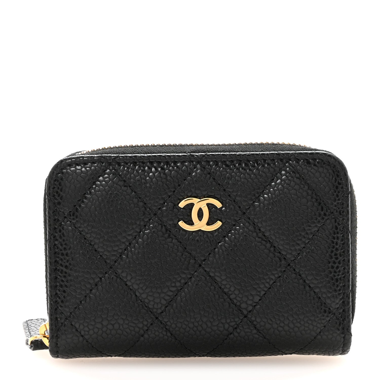Chanel Caviar Quilted Zip Coin Purse Black 1 of 7