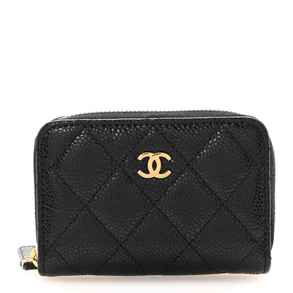 Chanel Caviar Quilted Zip Coin Purse Black 1 of 7