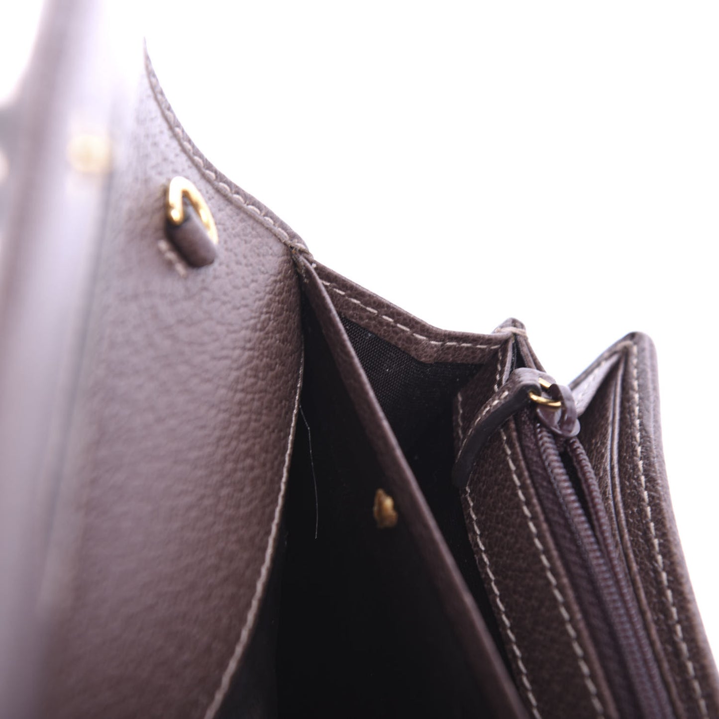 GG Supreme Monogram Web Ophidia Wallet On Chain Brown
