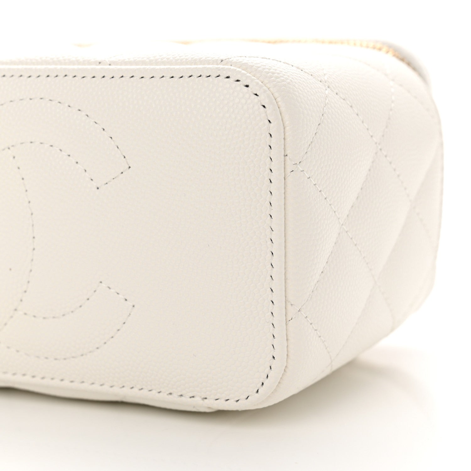 Chanel Caviar Quilted Small Vanity Case With Chain White 10 of 10
