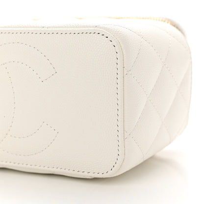 Chanel Caviar Quilted Small Vanity Case With Chain White 10 of 10