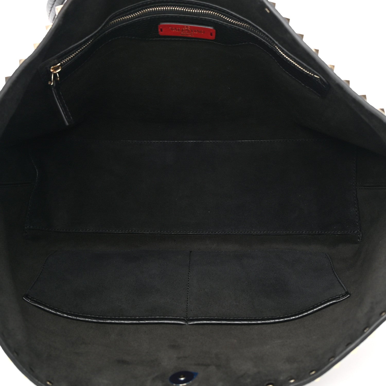Valentino Garavani Grained Calfskin Rockstud Shoulder Tote Black 5 of 14