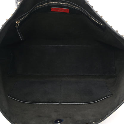 Valentino Garavani Grained Calfskin Rockstud Shoulder Tote Black 5 of 14