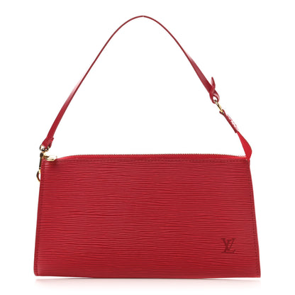 Louis Vuitton Epi Pochette Accessories 24 Castillan Red 1 of 9