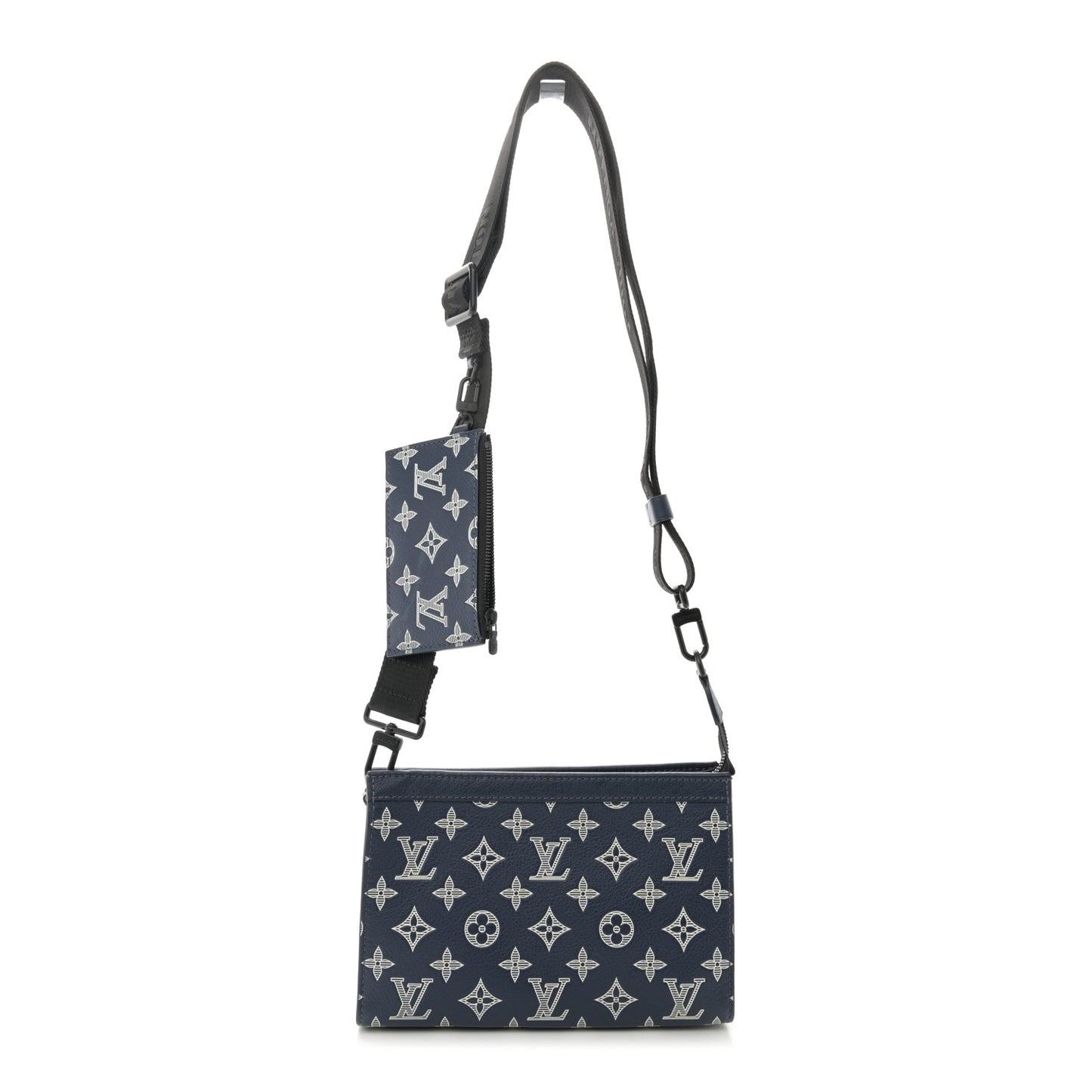 Calfskin Monogram Shadow Gaston Wearable Wallet Ink Blue White