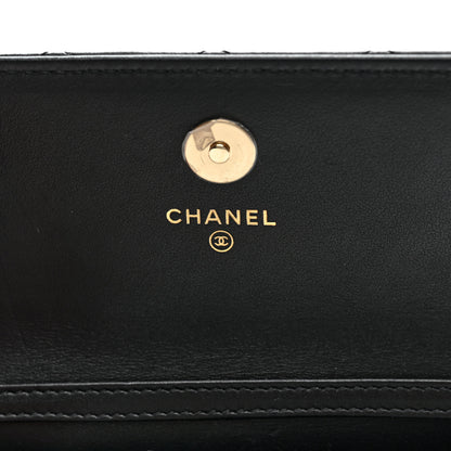 Chanel Calfskin Quilted Maxi Pearls Clutch With Chain Black 6 of 10