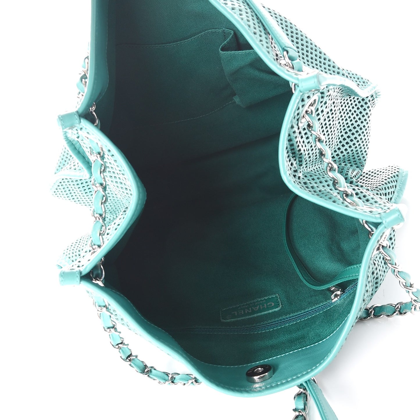 Calfskin Perforated Up In The Air Tote Green