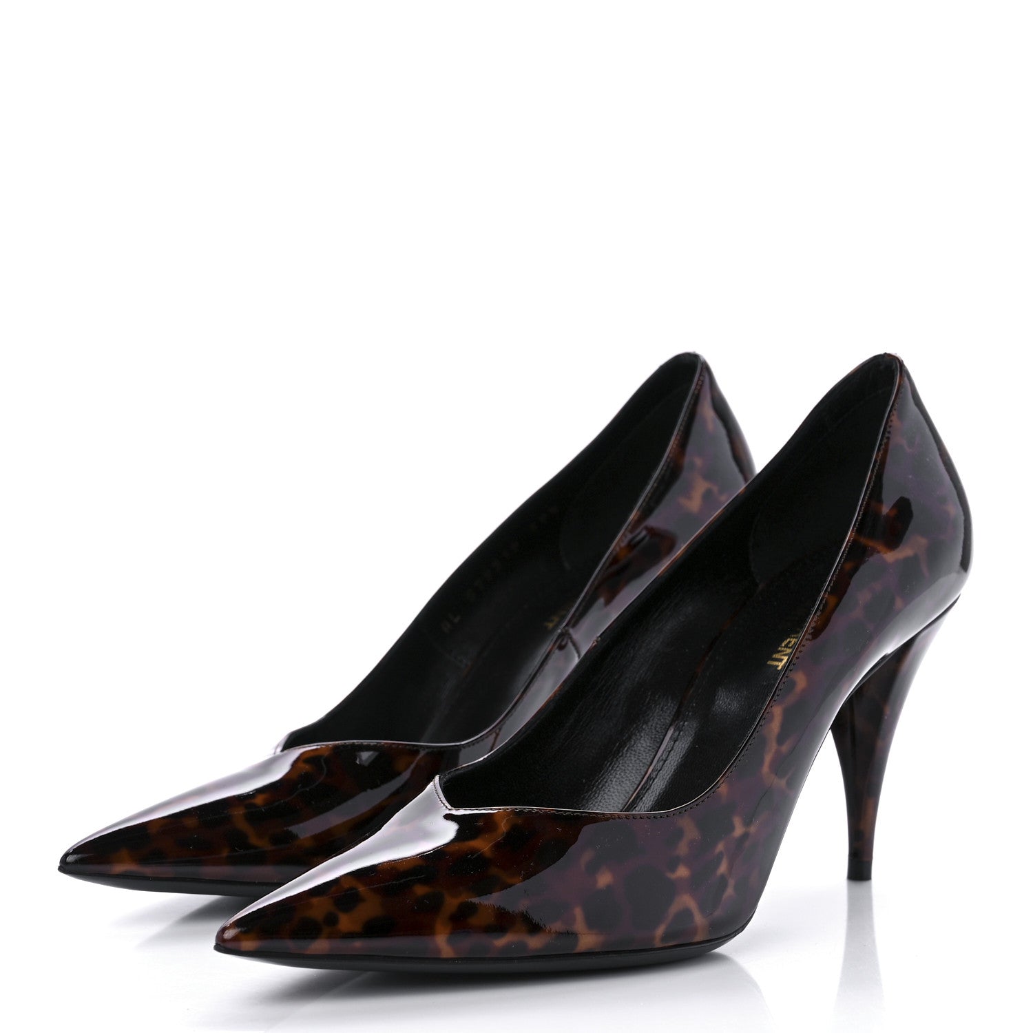 Saint Laurent Patent Tartaruga Kiki 85 Pump 39.5 Manto Naturale 3 of 8