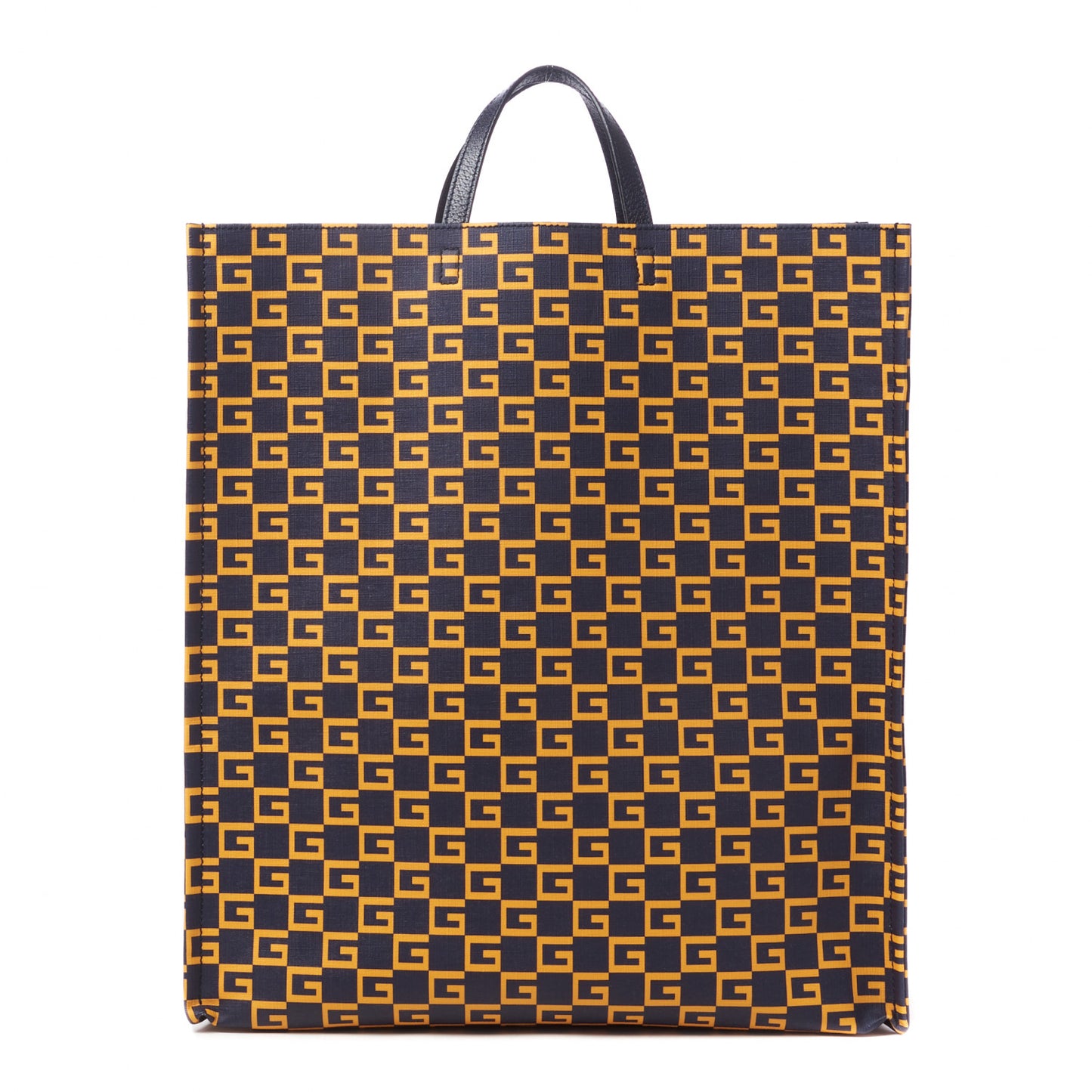 Coated Canvas Square G Vertical Tote Blue