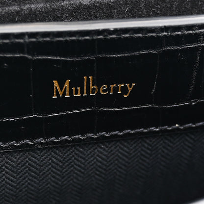 Mulberry Calfskin Crocodile Embossed Micro Seaton Black 6 of 9